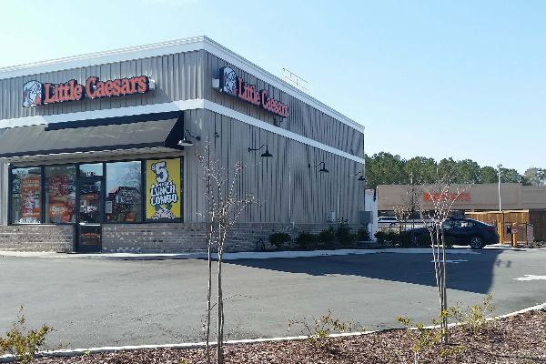 view of Little Ceasars from parking lot 